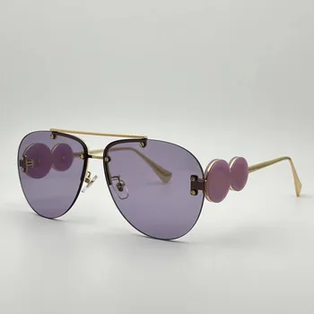 Роскошные солнцезащитные очки для Woemn, модные очки в стиле пилота, цветные линзы, Солнцезащитные очки из высококачественного сплава, Трендовые солнцезащитные очки  5