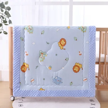 Зимнее толстое Муслиновое одеяло 95x95 см для новорожденных с мягкими одеялами для кроватки, одеяло для медвежонка  10