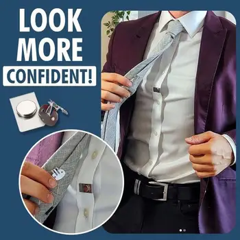 Стальная магнитная невидимая заколка для галстука, автоматически фиксирующиеся Металлические зажимы для галстуков, креативные украшения для мужчин, Аксессуары, Подарки L3F7  5