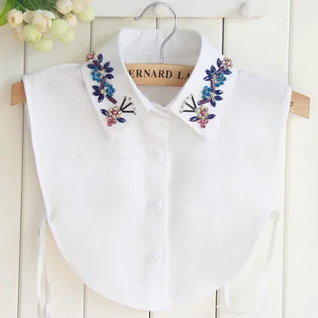 Модная белая рубашка, накладной воротник для женщин, накладной воротник, украшение с лацканами, Блузка, топ, женский Съемный воротник, кнопка с лацканами.  5