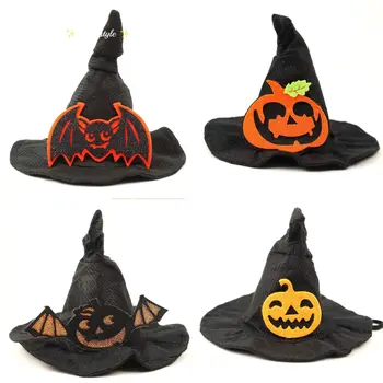 Новые украшения для домашних животных на 2024 год Питомец становится волшебным питомцем на Хэллоуин, креативная шляпа для Хэллоуина, шляпа ведьмы  5