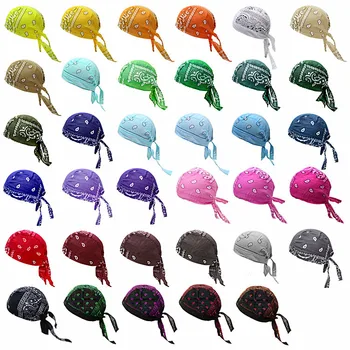 Хлопчатобумажный Одноцветный Кешью с принтом, Многоцветный Велосипедный головной платок, Американская Европейская Уличная Хип-хоп Пиратская спортивная шляпа, головной платок  5
