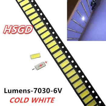 50 шт./лот SMD LED 7030 6V 1W холодного белого цвета для подсветки телевизора 200mA  10