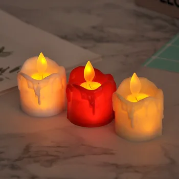 Упаковка из 6 маленьких искусственных свечей, рождественских чайных гирлянд с желтым подвижным светом, беспламенных свечей, батарейка в комплекте  10
