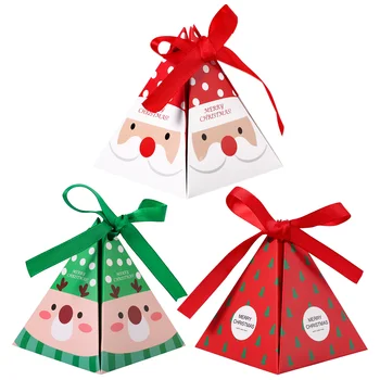 Рождественские бумажные коробки для вечеринок, подарочные угощения, коробки для конфет, шоколада, лакомств, принадлежности для вечеринок  5
