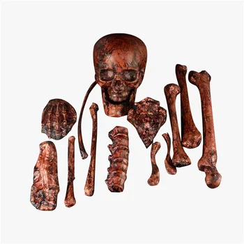Светящийся в темноте скелет на Хэллоуин, жуткий череп и кости, украшения двора дома с привидениями - идеальные сувениры для вечеринки с привидениями  3