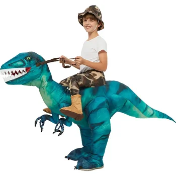 Надувной костюм Simbok на Хэллоуин, детский забавный мультяшный кукольный реквизит для животных, одежда динозавра Тираннозавра Рекса.  5