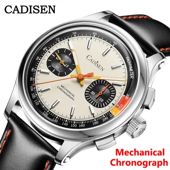 2023 Cadisen Мужские Часы с Хронографом Seagull ST1900 Movt Военные Часы 40 мм Сапфировое Зеркало Механические Наручные Часы ВВС  10
