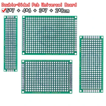 Дропшиппинг 4шт 5x7 4x6 3x7 2x8 см двусторонний Медный прототип печатной платы Универсальная Плата из Стекловолокна для Arduino  5