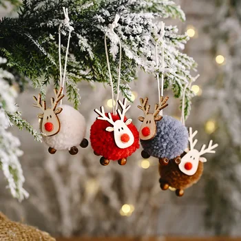 Рождественские украшения Деревянный Подвесной орнамент в виде Лося, Елочные украшения для дома, Новый год 2022, Noel Navidad новый год  5
