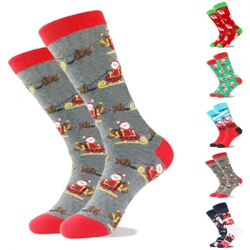 Носки с рождественским принтом Для мужчин или женщин, повседневные хлопковые прокладки для спорта и отдыха, теплые носки, Мягкие женские носки для маленьких девочек  10