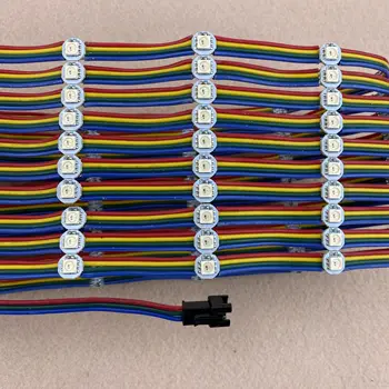 100шт / строка WS2813-RGB полноцветный адресуемый светодиодный пиксельный индикатор; вход DC5V; расстояние между проводами 5 см / 10 см / 15 см; с цветным проводом; IP20  5