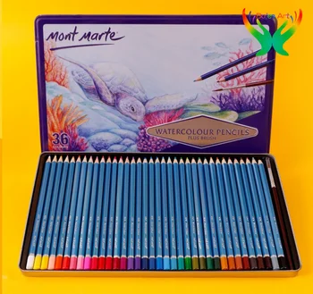 Mont Mart Цветной карандаш для рисования от руки студент 36 цветов водорастворимый/маслянистый цветной карандаш для рисования от руки железная коробка подарочная коробка художественный костюм  1