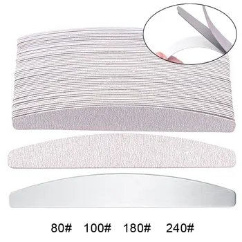 100 шт серых подушечек для наждачной бумаги с металлической ручкой - Съемные пилочки для ногтей  10
