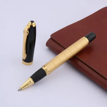 черная краска 701 ручка-роллер с золотой клетчатой металлической отделкой  5