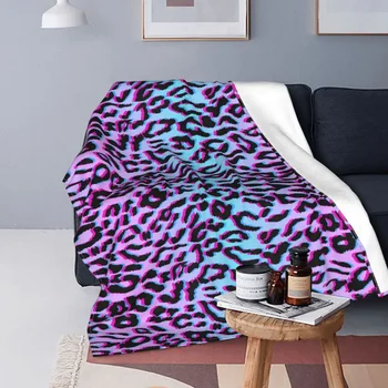Неоновое Леопардовое одеяло, Фланелевое Зимнее Дышащее теплое покрывало для домашнего офиса, покрывала для кроватей  10