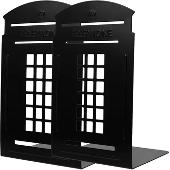 2шт Лондонская телефонная будка подставка для книг стеллаж для книг подставки для книг Ретро креативный металл для домашнего класса (случайный цвет)  10