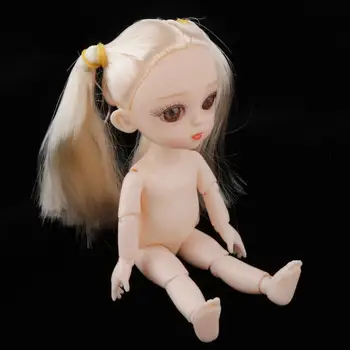 13 суставов Куклы длиной 16 см с нормальным тоном кожи, модель для девочек с белыми волосами  5