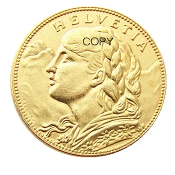 Швейцария 10 франков (1911-1922) 4шт Дата для выбранной позолоченной монеты Creative Copy  10