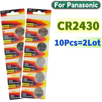 10ШТ Для Panasonic CR2430 Watch Buttom Battery DL2430 ECR2430 GPCR2430 CR 2430 3V Литиевые Батарейки С Монетными Ячейками  10