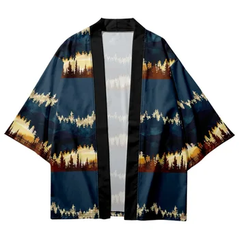 Кимоно в японском стиле, Летний Мужской Кардиган, даосский халат, Домашняя одежда, Винтажный халат, топы для сна, пальто, Мужская куртка, рубашки-кардиганы  10