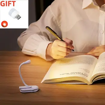 Книжный светильник, лампы для чтения книг в постели, светодиодный книжный ночник, перезаряжаемая 3-цветная лампа для чтения с плавной яркостью, Клипсовая лампа для чтения  10