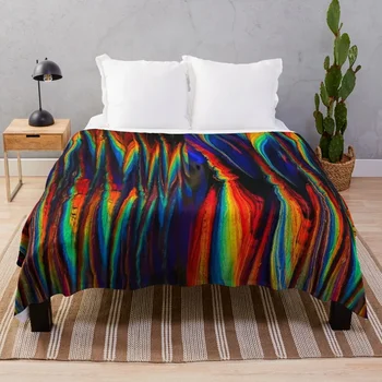 Готическое Радужное Зигзагообразное покрывало, односпальные одеяла для кровати, Большие волосатые одеяла из аниме  5