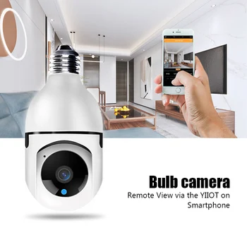 5G Wifi Лампа E27 Камера наблюдения Ночного Видения Автоматическое Отслеживание Человека Панорамный Беспроводной умный Дом Домашний Монитор безопасности  5