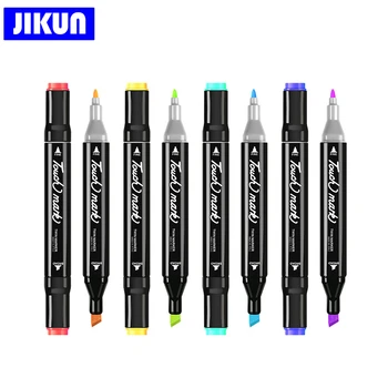 Маркеры для рисования JIKUN, 1шт. Принадлежности для рисования Copic, масляная основа, спиртовые перманентные маркеры с двойным заострением  4