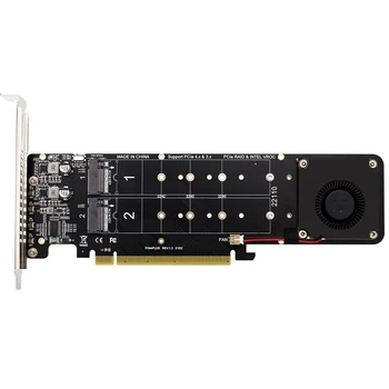 Плата адаптера PCIEx16 для M.2 NVMe SSD 4x32 Гбит/с 4 NVME M2 NVME Extended Card Adapter Board Поддерживает SSD 2280/2260/2242/2230  10