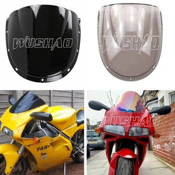 Экран ветрового стекла мотоцикла для 1994 1995 1996 1997 1998 1999 2001 2002 03 2004 Ducati 748 996 998 916 Черный иридиевый  10
