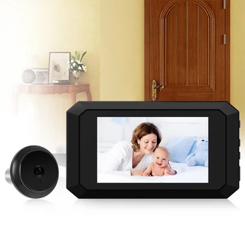 Электронный видоискатель Magic Eye Ночного видения 3,97-дюймовый ЖК-экран для просмотра цифрового видео у двери Камера 1080P Аккумулятор 1400 мАч  10