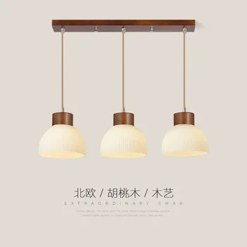 Люстра для бара в столовой Простой обеденный стол с тремя головками и лампы в японском стиле Прикроватная люстра  5
