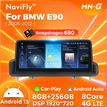 NaviFly 2024 Новый KSW Для BMW 3 Серии E90 E91 E92 2005-2012 Автомобильная Интеллектуальная Система Android 13 Snapdragon 680 8 ГБ 256 ГБ Carplay  10