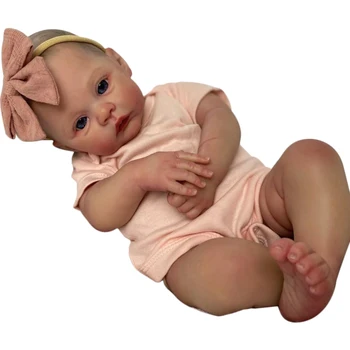 18-Дюймовый Reborn Baby Реалистичная Коллекционная Кукла Reborn Baby С Видимыми Венами, Успокаивающие Игрушки с Пустышкой, Бутылочка Для Кормления, Рождественский Подарок  5