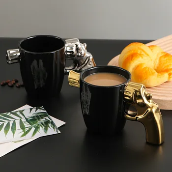 Модная и креативная керамическая чашка для моделирования, Интернет-красная чашка для револьвера, 3D керамическая чашка, Персонализированный кофе, чашка для питья  10