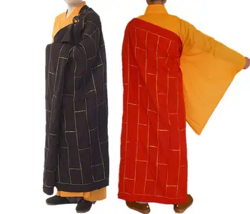 унисекс высококачественная буддийская ряса будды кеса халат дзен лэй шаолиньский монах кунг-фу костюмы zuyi красный/кофейный  5