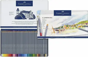 Faber-Castell 114648 Ручка для рисования акварелью, Золотая, 48 цветов, Металлическая банка, отличная светостойкость, Выдающийся блеск цвета  4