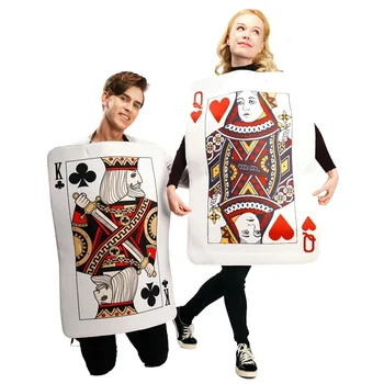 Hearts K, Карточный костюм для взрослых пар, Маскарадный костюм для косплея, мужские и женские Игральные карты, Туника для Хэллоуина, костюм Унисекс  10