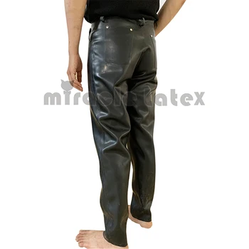 Модные латексные мужские брюки, повседневные резиновые джинсы НА ЗАКАЗ  5