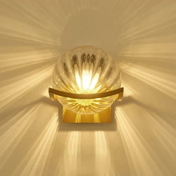 Современный светодиодный светильник с золотым стеклянным шаром, настенный светильник, Гостиная, Ванная комната, Прикроватная тумбочка для спальни, Входное крыльцо, Лампа для украшения внутреннего освещения  4