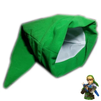 Аниме Мультфильм Link Hat Legends Of Zeldas Косплей Плюшевая шляпа для костюмированной вечеринки Зеленая кепка Рождественские подарки реквизит  5