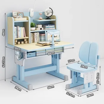 Детский стол и стул с регулируемой высотой, детская мебель, рабочий стол для школьников с выдвижными ящиками, детский письменный стол U  10