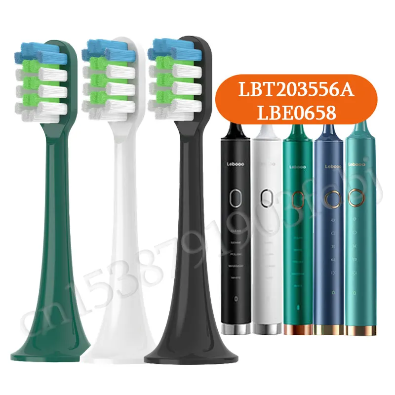 Применимо к Головке электрической зубной щетки Lebooo LBT203556A / LBE0658 Замените Головки щеток DuPont Щетинной Насадкой с крышками