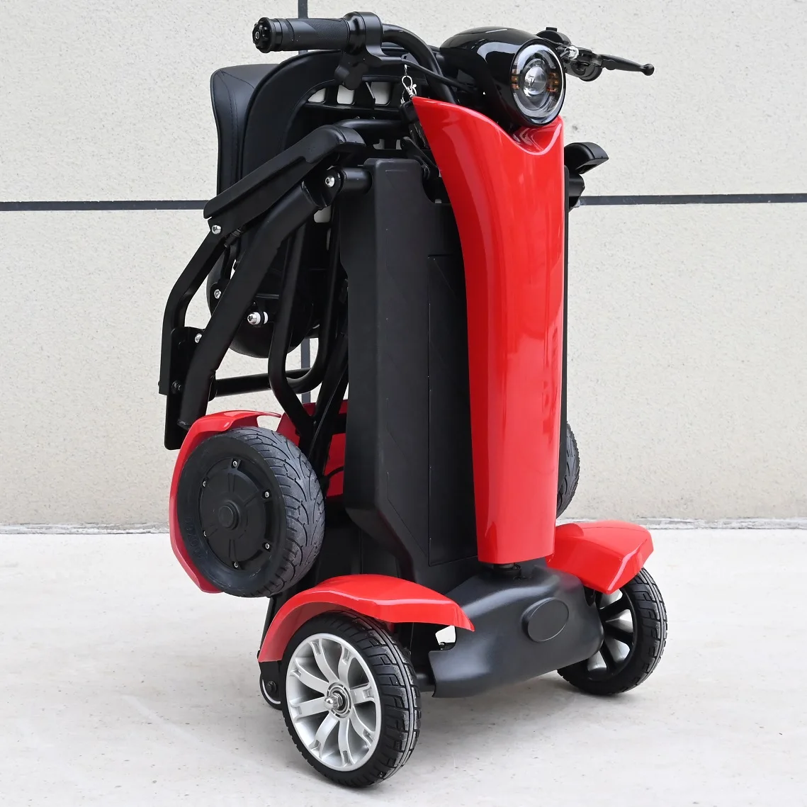 дешевый 4-колесный мини-скутер для пожилых людей с автоматической раскладкой с корзиной